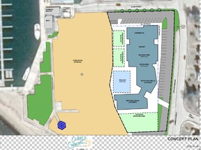 The site plan and servicing agreement to support an alternate proposal - no event hall, smaller and away from the beach - for the Cedar Crescent Village project on the Port Elgin waterfront shown in this architect’s concept plan, are to be ready for the Jan. 10 Town council meeting.