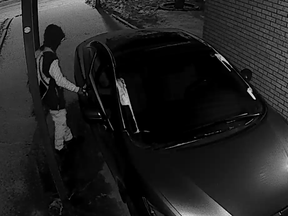 North Bay police released images of a suspect believed to have been involved in damaging vehicles in Thibeault Terrace.