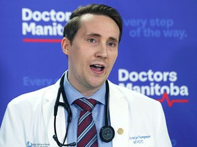 Doctors Manitoba President and ER physician Dr. Kristjan Thompson. (KEVIN KING)
