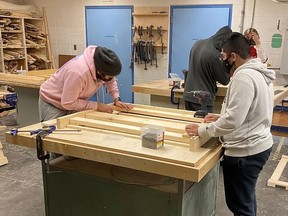Fort High carpentry students partnered with local non-profit, Sleep in Heavenly Peace, to supply area kids with beds. Photo Supplied.