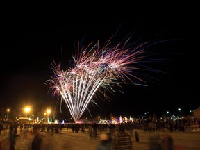 Airdrie, Alta. — Hundreds gathered in Airdrie's Nose Creek Park on New Year's Eve to catch the fireworks display in in Airdrie, Alberta on Monday, December, 31 2012. Josiah was born just after 12 p.m. on Jan. 1, 2013.   JAMES EMERY/AIRDRIE ECHO/QMI AGENCY