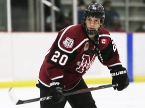 Chatham Maroons' Matt Cunningham plays against the St. Thomas Stars at Chatham Memorial Arena in Chatham, Ont., on Sunday, Dec. 12, 2021. Mark Malone/Chatham Daily News/Postmedia Network
