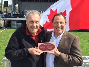 Café Heritage Rayside-Balfour executive director Gary Michalak and Nickel Belt MP Marc Serre.