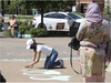 The Strathcona County Diversity Committee hosted a gathering inviting the community to the sidewalk outside of the community centre and county hall to write messages of hope and solidarity in response to the recent hate crimes in Canada. Travis Dosser/News Staff