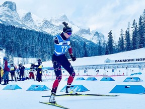 Canadian Emily Young skis on the last day of the World Para Nordic Skiing World Cup on Dec.12.2021. Young shared the podium with teammate Brittany Hudak in the middle-distance race when she took the silver last week. Photo Marie Conboy/ Postmedia.