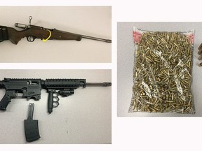 A suspicious vehilcle stopped by Brantford Police on Sunday December 5, 2021 resulted in the seizure of weapons and illegal drugs. BRANTFORD POLICE PHOTO