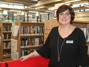 Heather King, who retires Dec. 31 as CEO of the Norfolk County Public Library, is shown at the grand opening in October 2018 of the renovated and expanded Delhi branch. Postmedia file photo