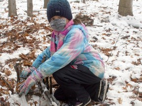 Leah Sadler of Exeter participated in an Oaks and Acorns program at Morrison Dam Dec. 21 hosted by the Ausable Bayfield Conservation Authority. Scott Nixon