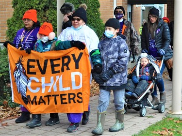 A large group of Cornwall and area residents gathered at the Cornwall Courthouse on Saturday, in order to take part in a march in support of Ashley Thompson. Photo taken on Saturday December 4, 2021 in Cornwall, Ont. Francis Racine/Cornwall Standard-Freeholder/Postmedia Network