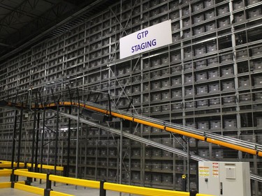 Part of the infrastructure in the massive warehouse. Photo on Friday, December 10, 2021, in Cornwall, Ont. Todd Hambleton/Cornwall Standard-Freeholder/Postmedia Network