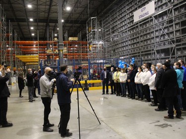 Lots of interest, in a group photo to conclude the tour. Photo on Friday, December 10, 2021, in Cornwall, Ont. Todd Hambleton/Cornwall Standard-Freeholder/Postmedia Network