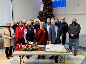 Local dignitaries and members of the Chesterville and District Historical Society gathered to celebrate the launch of its new book, Bridging the Centuries – The History of Chesterville: 1988-2020, earlier this month. Handout/Cornwall Standard-Freeholder/Postmedia Network