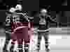 Cornwall Colts teammates congratulate each other after a goal against the Rockland Nationals during play on Thursday December 2, 2021 in Cornwall, Ont. The Colts won 4-1. Robert Lefebvre/Special to the Cornwall Standard-Freeholder/Postmedia Network
