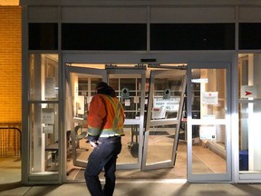 The entrance at the Maitland Valley Family Health Team centre were heavily damaged in the evening of Dec. 11 when an individual drove with purpose through the front doors. Submitted