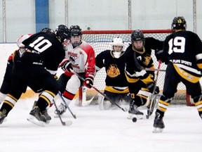 The Hanna Colts U18 team took on Sundre on home ice, winning 5-3 on Dec. 11. The next day they took on Blackfalds as the visiting team, winning 6-2. The U18 next home games are on Dec. 18 at 4 p.m. against Olds and Dec. 19 at 2:15 p.m. against Blackfalds. The U18 are currently ranked third in their division. Misty Hart/Postmedia