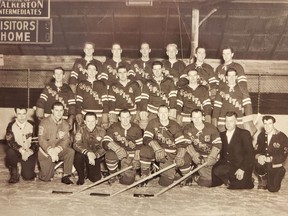 Earl Mortimer is pictured back row first on the left in this Walkerton Capitals 1954-55 team photo.