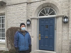 Andy Mills, a congregant at St. Andrew's Presbyterian Church, stands outside the historic manse, which will soon serve as the second location for Ryandale Transitional Housing.