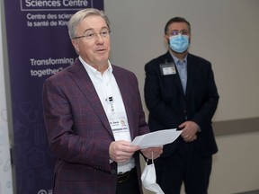 Dr. David Pichora, the president and CEO of Kingston Health Sciences Centre, said Tuesday that Kingston General Hospital is transferring three patients from its at-capacity intensive care unit to nearby hospitals to give it some "breathing room."