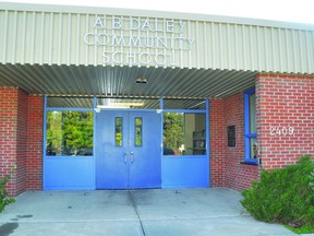 J.T. Foster basketball teams play their home games in the gym at neighbouring A.B. Daley Community School.