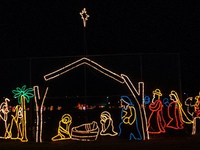 A nativity scene is one of the main attractions of the St. Marys winter lights display at Milt Dunnell Field, a town tradition now in its 20th year. Chris Montanini/Stratford Beacon Herald/Postmedia News