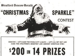 The Stratford Beacon Herald held a "Christmas Sparkle" contest in 1955, inviting homes and businesses to decorate for the holidays. (STRATFORD-PERTH ARCHIVES)