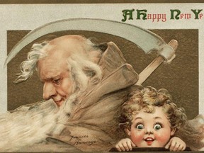 A Happy New Year post card shows both Baby New Year and wise Father Time.

Stratford-Perth Archives