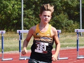 Stratford Sabrecat Myles Clinton was one of five athletes from the club to be recognized by Athletics Ontario for their success in 2021.