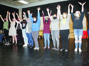 Students rehearse their dance moves in preparation for the opening of Sister Act at the Maclab Centre for the Performing Arts. (Ted Murphy)