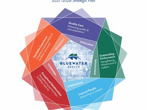 Bluewater Health's new five-year strategic plan, again called Kaleidoscope of Care, includes an updated version of the graphic showing a new focus on equity and inclusion.  (Submitted)