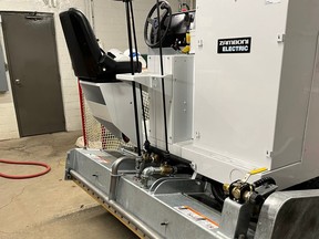 Sarnia's first electric ice resurfacer arrived Dec. 20 at Sarnia Arena, city officials say. (Submitted)
