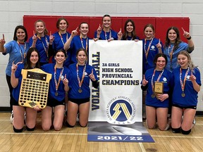 St. Peter the Apostle senior girls volleyball team won their first provincial championship title in Westlock on Nov. 27. They beat the Cochrane Cobras 2 sets to 1 (2-1) to win provincial gold.
