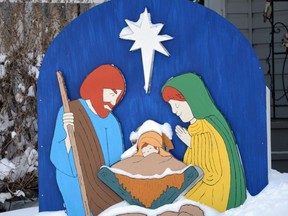 A Nativity scene in Spruce Grove shares the birth of Jesus as Christians around the world gather this week to celebrate Christmas on Dec.25. Kristine Jean