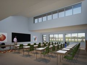 A 3D rendering of one of four modern classrooms due to be added to the Jarvis Community Christian School. Construction of the $2.5 million expansion is set to begin in early 2023. CONTRIBUTED GRAPHIC
