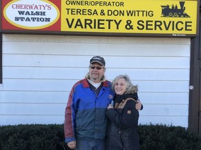 Don and Teresa Wittig, owners of Cherwaty's Variety and Service station, are due to retire in January after operating the station for 25 years.  CONTRIBUTED PHOTO