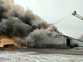 An early morning fire ravaged buildings associated with Stovel-Siemon Ltd., on Line 39 north of Mitchell Dec. 28. Not only the fire department from West Perth, but mutual aid assistance was requested from Monkton, Seaforth, Milverton, Sebringville, Listowel and Atwood to battle the blaze that was significant in damage.