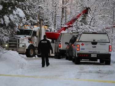 Greater Sudbury Police and the Ministry of Labour attended the scene of a fatal industrial incident on Powerhouse Road in Worthington on Feb. 24. The incident involved a piece of heavy equipment. John Lappa/Sudbury Star
