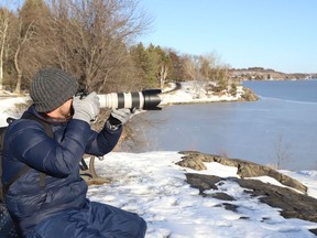 Cory James brought along his camera while going for a walk in Bell Park in Sudbury, Ont. on Monday December 13, 2021. John Lappa/Sudbury Star/Postmedia Network