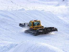 A groomer grooms the slopes at Lively Ski Hill in Lively, Ont. on Tuesday December 14, 2021. Season passes and day passes are on sale now at greatersudbury.ca/ski, or by calling 311. John Lappa/Sudbury Star/Postmedia Network