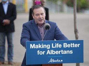 Premier Jason Kenney speaks at the ribbon-cutting ceremony for the Willow Square Continuing Care Centre in Fort McMurray, Ala. on June 25, 2021. Photo courtesy of Robert Murray