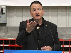 Greg Rickford, Minister of Northern Development, Mines, Natural Resources and Forestry, and Minister of Indigenous Affairs, said, "Last week's meeting with Mushkegowuk Council chiefs resulted in a positive and constructive dialogue on a number of opportunities." Rickford is seen here during a funding announcement he made at Timmins Mechanical Solutions after he a Minister David Piccini attended a meeting of chiefs representing communities across the Mushkegowuk territory.

RON GRECH/The Daily Press