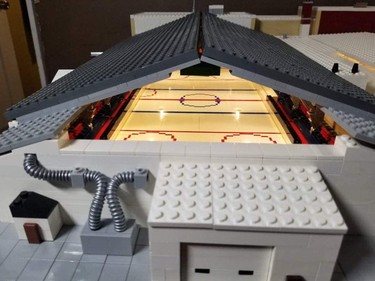 A peak into the Lego-made McIntyre Arena, from the east side of the building.

Supplied