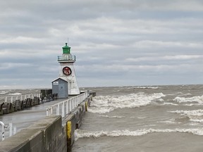 People are being urged to stay away from the shores of Lake Erie as strong winds are expected to cause high waves along the lake shore resulting in dangerous conditions.