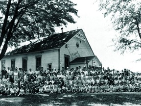 The system of one-room schools in Ontario ended in the 1960s and as this photograph of the Elmdale School demonstrates, their contribution to education and community was much valued.