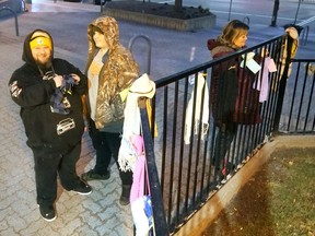 Chad Rieck, Caden Montgomery-Tait and Nicole Tait (and Cheri Racine) made up this year's Tillsonburg Scarf Bomb team. (Chris Abbott/Norfolk and Tillsonburg News)