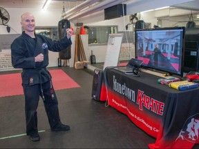 Sensei Jeremy Lorentz, owner of Stonetown Karate in St. Marys, is preparing to move classes back online as the province tightens public health measures this week in response to a recent spike in COVID-19 cases. (Chris Montanini/Stratford Beacon Herald)