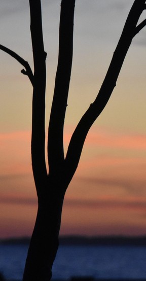 A lingering sunset over Lake Erie is especially rewarding on these short days.