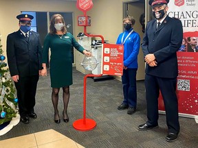 The 2021 Salvation Army Kettle Campaign began on Nov. 18 at the Royal Bank in High River, where a first donation ceremony took place
