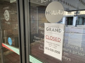 Kingston's Grand Theatre is currently closed after the Ontario government's announcement earlier this week.