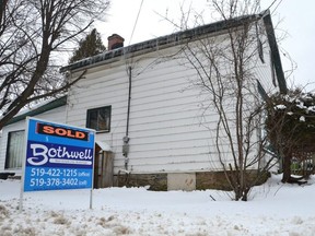 A home with a real estate sign next to it on Owen Sound's east side on Wednesday, January 12, 2022.
