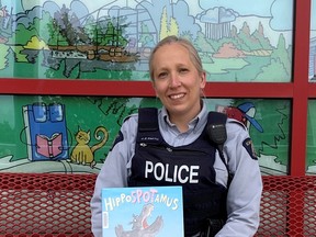 Constable Cheri-Lee Smith looks forward to reading to and with kids at the Leduc Public Library through the R.E.A.D. with the RCMP literacy program. (Leduc RCMP)
